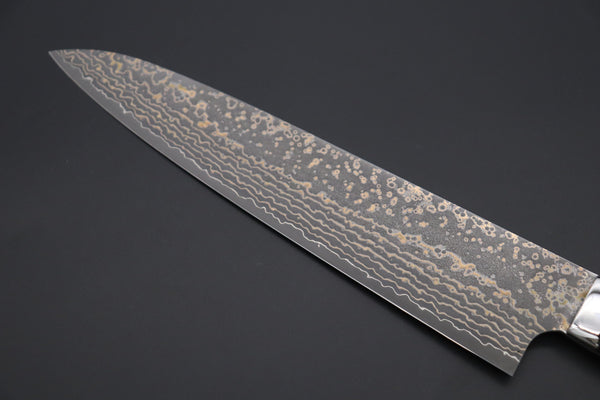 Takeshi Saji Gyuto Takeshi Saji SUMMIT ― Limited Edition Custom Series SMT-1064 VG-10W Multi-Colored Golden-Rainbow Damascus Gyuto 240mm (9.4 Inch)