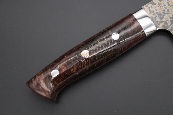 Takeshi Saji Gyuto Takeshi Saji SUMMIT ― Limited Edition Custom Series SMT-1065 VG-10W Multi-Colored Golden-Rainbow Damascus Gyuto 240mm (9.4 Inch)