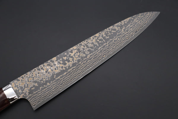 Takeshi Saji Gyuto Takeshi Saji SUMMIT ― Limited Edition Custom Series SMT-1065 VG-10W Multi-Colored Golden-Rainbow Damascus Gyuto 240mm (9.4 Inch)