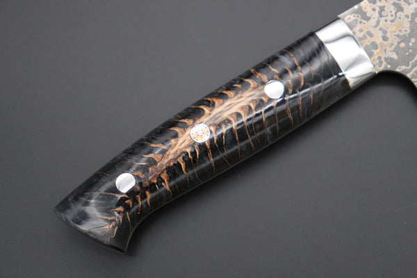 Takeshi Saji Gyuto Takeshi Saji SUMMIT ― Limited Edition Custom Series SMT-1066 VG-10W Multi-Colored Golden-Rainbow Damascus Gyuto 240mm (9.4 Inch)