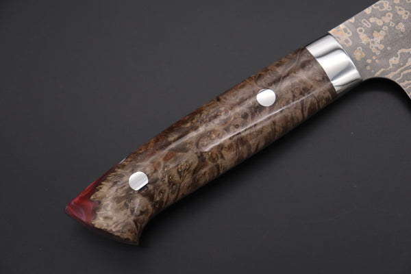 Takeshi Saji Gyuto Takeshi Saji SUMMIT ― Limited Edition Custom Series SMT-1089 VG-10W Multi-Colored Golden-Rainbow Damascus Gyuto 210mm (8.2 Inch)