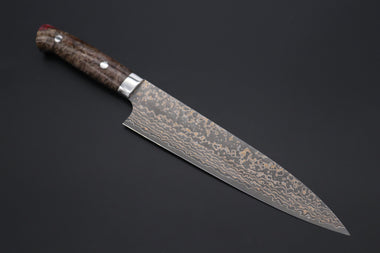 Takeshi Saji Gyuto Takeshi Saji SUMMIT ― Limited Edition Custom Series SMT-1089 VG-10W Multi-Colored Golden-Rainbow Damascus Gyuto 210mm (8.2 Inch)