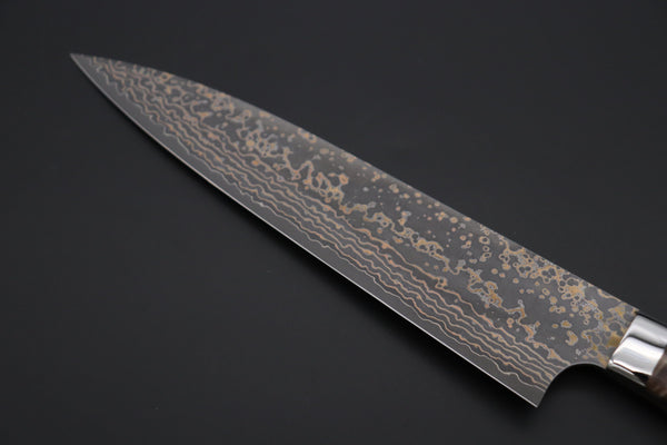 Takeshi Saji Gyuto Takeshi Saji SUMMIT ― Limited Edition Custom Series SMT-1091 VG-10W Multi-Colored Golden-Rainbow Damascus Gyuto 210mm (8.2 Inch)