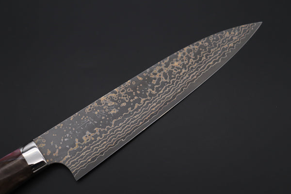 Takeshi Saji Gyuto Takeshi Saji SUMMIT ― Limited Edition Custom Series SMT-1091 VG-10W Multi-Colored Golden-Rainbow Damascus Gyuto 210mm (8.2 Inch)