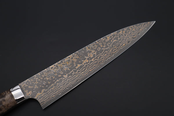 Takeshi Saji Gyuto Takeshi Saji SUMMIT ― Limited Edition Custom Series SMT-1092 VG-10W Multi-Colored Golden-Rainbow Damascus Gyuto 210mm (8.2 Inch)