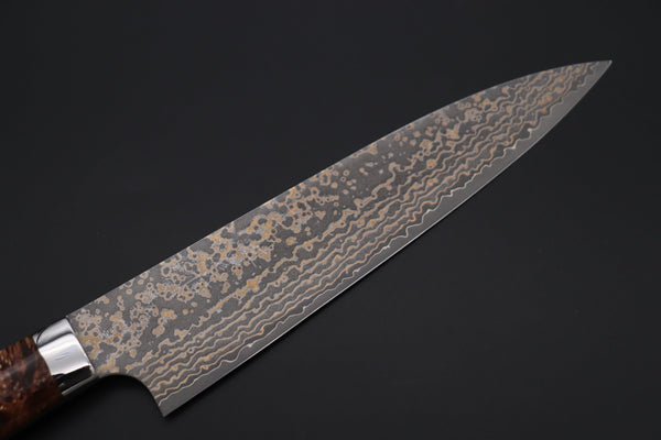 Takeshi Saji Gyuto Takeshi Saji SUMMIT ― Limited Edition Custom Series SMT-1093 VG-10W Multi-Colored Golden-Rainbow Damascus Gyuto 210mm (8.2 Inch)