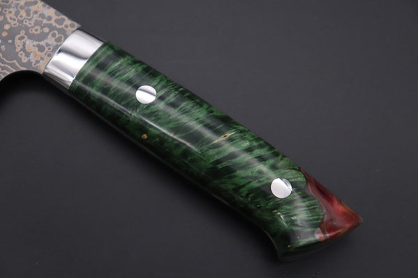 Takeshi Saji Gyuto Takeshi Saji SUMMIT ― Limited Edition Custom Series SMT-1094 VG-10W Multi-Colored Golden-Rainbow Damascus Gyuto 210mm (8.2 Inch)