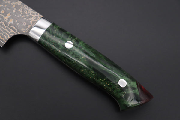 Takeshi Saji Gyuto Takeshi Saji SUMMIT ― Limited Edition Custom Series SMT-1095 VG-10W Multi-Colored Golden-Rainbow Damascus Gyuto 210mm (8.2 Inch)