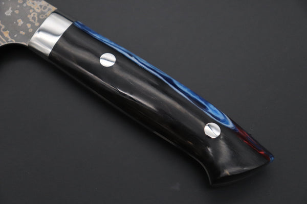 Takeshi Saji Gyuto Takeshi Saji SUMMIT ― Limited Edition Custom Series SMT-1097 VG-10W Multi-Colored Golden-Rainbow Damascus Gyuto 210mm (8.2 Inch)