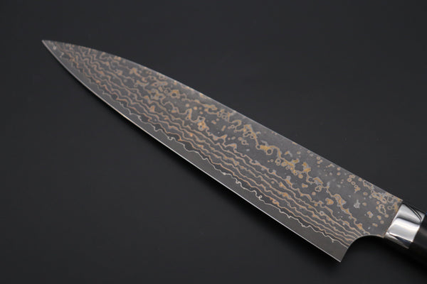 Takeshi Saji Gyuto Takeshi Saji SUMMIT ― Limited Edition Custom Series SMT-1097 VG-10W Multi-Colored Golden-Rainbow Damascus Gyuto 210mm (8.2 Inch)