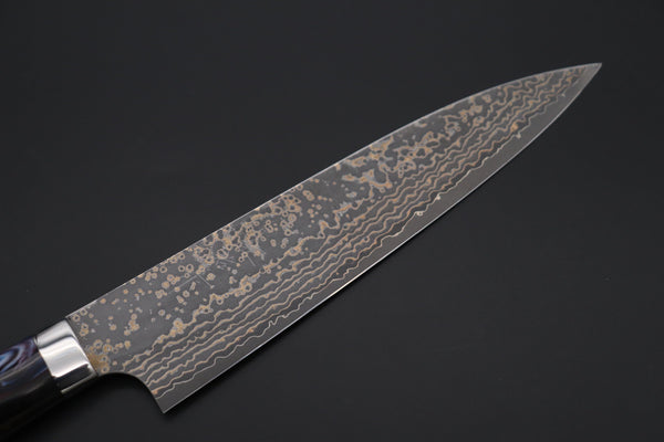 Takeshi Saji Gyuto Takeshi Saji SUMMIT ― Limited Edition Custom Series SMT-1097 VG-10W Multi-Colored Golden-Rainbow Damascus Gyuto 210mm (8.2 Inch)