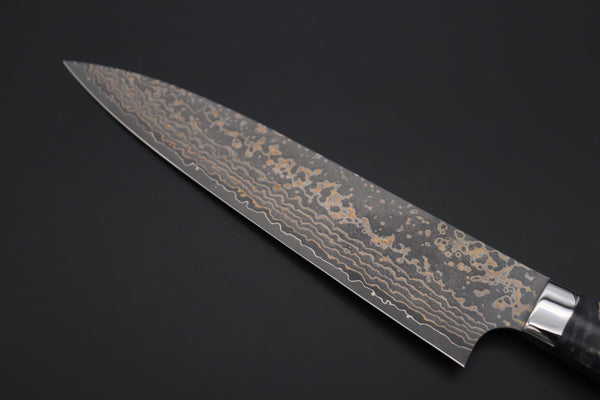 Takeshi Saji Gyuto Takeshi Saji SUMMIT ― Limited Edition Custom Series SMT-1099 VG-10W Multi-Colored Golden-Rainbow Damascus Gyuto 210mm (8.2 Inch)