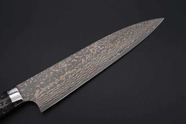 Takeshi Saji Gyuto Takeshi Saji SUMMIT ― Limited Edition Custom Series SMT-1099 VG-10W Multi-Colored Golden-Rainbow Damascus Gyuto 210mm (8.2 Inch)