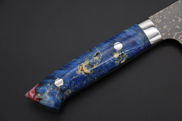 Takeshi Saji Gyuto Takeshi Saji SUMMIT ― Limited Edition Custom Series SMT-1100 VG-10W Multi-Colored Golden-Rainbow Damascus Gyuto 210mm (8.2 Inch)