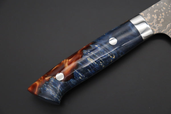 Takeshi Saji Gyuto Takeshi Saji SUMMIT ― Limited Edition Custom Series SMT-1102 VG-10W Multi-Colored Golden-Rainbow Damascus Gyuto 210mm (8.2 Inch)