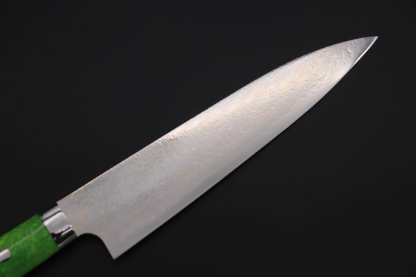 Takeshi Saji Gyuto Takeshi Saji SUMMIT ― Limited Edition Custom Series SMT-1130 VG-10W磨 Multi-Colored Golden-Rainbow Damascus Gyuto 210mm (8.2 Inch)