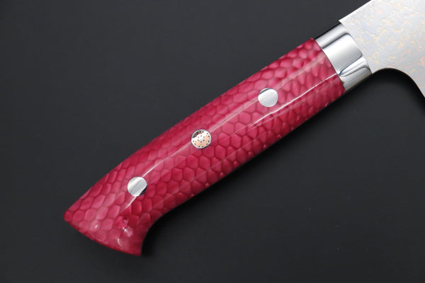 Takeshi Saji Gyuto Takeshi Saji SUMMIT ― Limited Edition Custom Series SMT-1131 VG-10W磨 Multi-Colored Golden-Rainbow Damascus Gyuto 210mm (8.2 Inch)