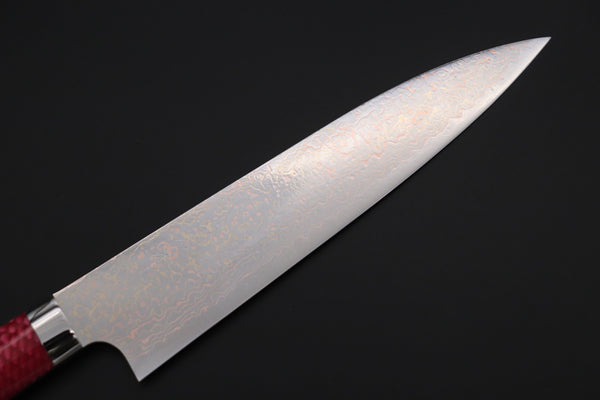 Takeshi Saji Gyuto Takeshi Saji SUMMIT ― Limited Edition Custom Series SMT-1131 VG-10W磨 Multi-Colored Golden-Rainbow Damascus Gyuto 210mm (8.2 Inch)