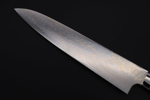 Takeshi Saji Gyuto Takeshi Saji SUMMIT ― Limited Edition Custom Series SMT-1132 VG-10W磨 Multi-Colored Golden-Rainbow Damasto 240mm (9.4 Inch)