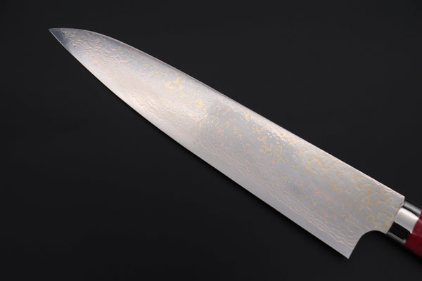Takeshi Saji Gyuto Takeshi Saji SUMMIT ― Limited Edition Custom Series SMT-1134 VG-10W磨 Multi-Colored Golden-Rainbow Damasto 240mm (9.4 Inch)