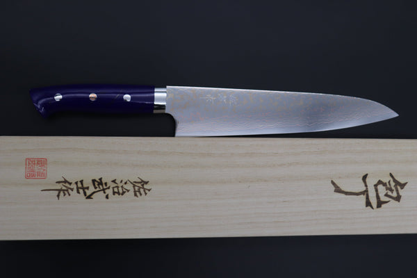 Takeshi Saji Gyuto Takeshi Saji SUMMIT ― Limited Edition Custom Series SMT-1135 VG-10W磨 Multi-Colored Golden-Rainbow Damasto 240mm (9.4 Inch)