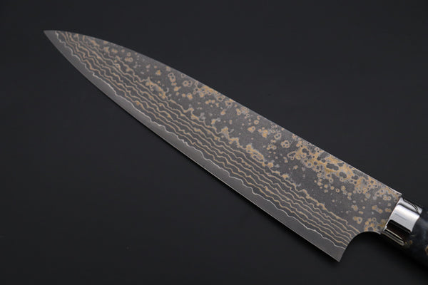 Takeshi Saji Gyuto Takeshi Saji SUMMIT ― Limited Edition Custom Series SMT-1158 VG-10W Multi-Colored Golden-Rainbow Damascus Gyuto 210mm (8.2 Inch)