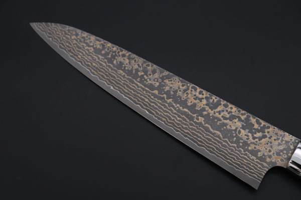 Takeshi Saji Gyuto Takeshi Saji SUMMIT ― Limited Edition Custom Series SMT-1161 VG-10W Multi-Colored Golden-Rainbow Damascus Gyuto 240mm (9.4 Inch)