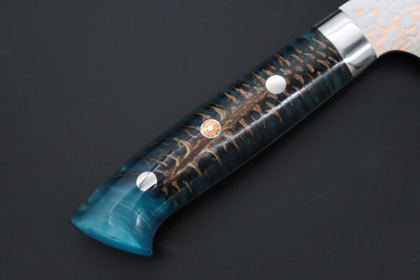 Takeshi Saji Gyuto Takeshi Saji SUMMIT ― Limited Edition Custom Series SMT-1186 VG-10W磨 Multi-Colored Golden-Rainbow Damascus Gyuto 210mm (8.2 Inch)