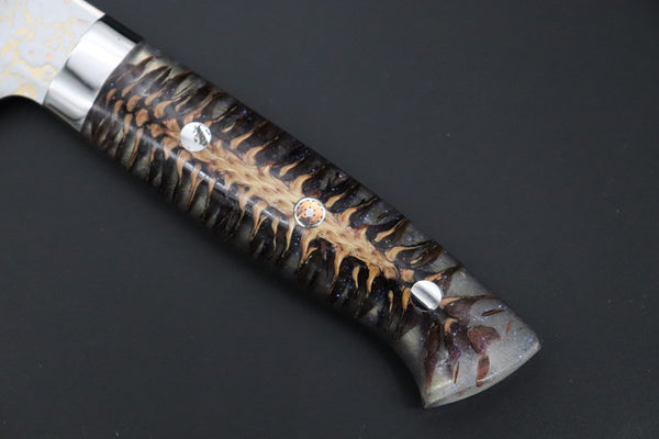 Takeshi Saji Gyuto Takeshi Saji SUMMIT ― Limited Edition Custom Series SMT-1188 VG-10W磨 Multi-Colored Golden-Rainbow Damascus Gyuto 240mm (9.4 Inch)