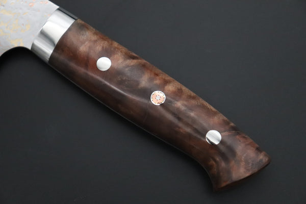 Takeshi Saji Gyuto Takeshi Saji SUMMIT ― Limited Edition Custom Series SMT-1192 VG-10W磨 Multi-Colored Golden-Rainbow Damascus Gyuto 240mm (9.4 Inch)