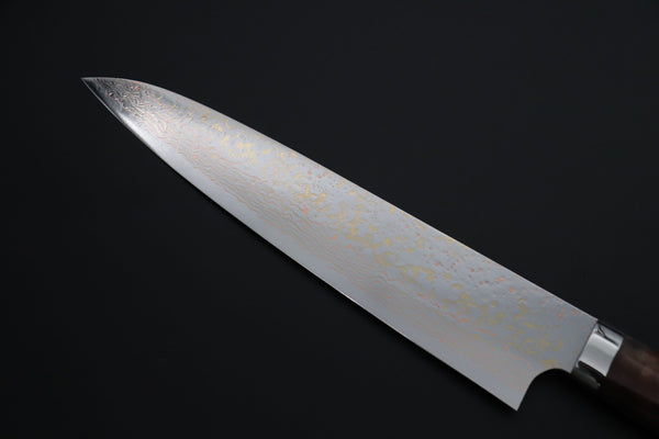 Takeshi Saji Gyuto Takeshi Saji SUMMIT ― Limited Edition Custom Series SMT-1192 VG-10W磨 Multi-Colored Golden-Rainbow Damascus Gyuto 240mm (9.4 Inch)