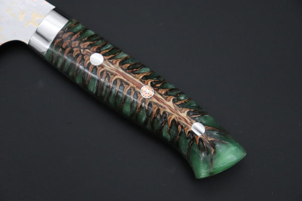 Takeshi Saji Gyuto Takeshi Saji SUMMIT ― Limited Edition Custom Series SMT-1193 VG-10W磨 Multi-Colored Golden-Rainbow Damascus Gyuto 240mm (9.4 Inch)