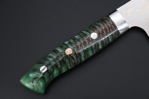 Takeshi Saji Gyuto Takeshi Saji SUMMIT ― Limited Edition Custom Series SMT-1193 VG-10W磨 Multi-Colored Golden-Rainbow Damascus Gyuto 240mm (9.4 Inch)