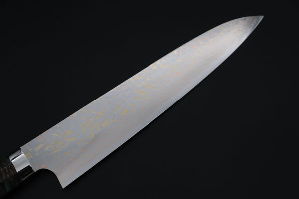 Takeshi Saji Gyuto Takeshi Saji SUMMIT ― Limited Edition Custom Series SMT-1193 VG-10W磨 Multi-Colored Golden-Rainbow Damascus Gyuto 240mm (9.4 Inch)