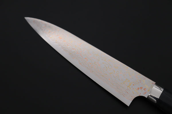 Takeshi Saji Gyuto Takeshi Saji SUMMIT ― Limited Edition Custom Series SMT-1214 VG-10W磨 Multi-Colored Golden-Rainbow Damascus Gyuto 180mm (7 Inch)
