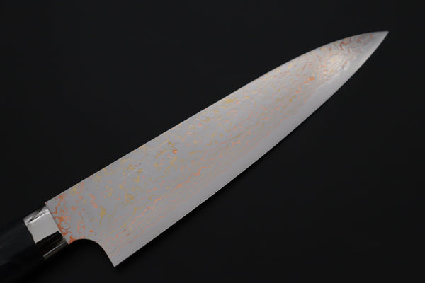 Takeshi Saji Gyuto Takeshi Saji SUMMIT ― Limited Edition Custom Series SMT-1214 VG-10W磨 Multi-Colored Golden-Rainbow Damascus Gyuto 180mm (7 Inch)