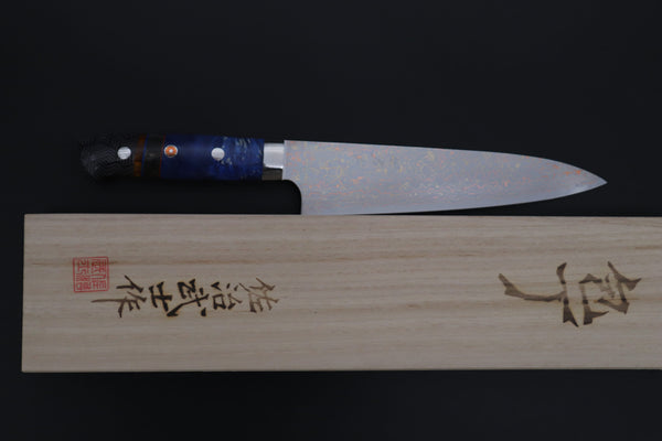 Takeshi Saji Gyuto Takeshi Saji SUMMIT ― Limited Edition Custom Series SMT-1216 VG-10W磨 Multi-Colored Golden-Rainbow Damascus Gyuto 180mm (7 Inch)