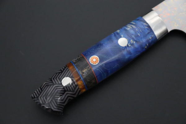 Takeshi Saji Gyuto Takeshi Saji SUMMIT ― Limited Edition Custom Series SMT-1216 VG-10W磨 Multi-Colored Golden-Rainbow Damascus Gyuto 180mm (7 Inch)