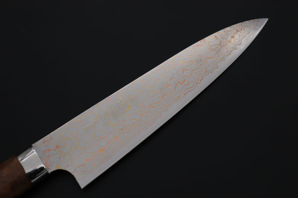 Takeshi Saji Gyuto Takeshi Saji SUMMIT ― Limited Edition Custom Series SMT-1217 VG-10W磨 Multi-Colored Golden-Rainbow Damascus Gyuto 180mm (7 Inch)