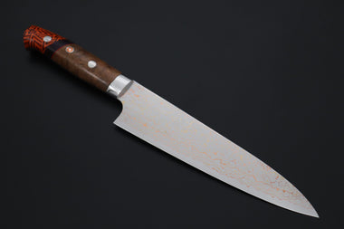 Takeshi Saji Gyuto Takeshi Saji SUMMIT ― Limited Edition Custom Series SMT-1217 VG-10W磨 Multi-Colored Golden-Rainbow Damascus Gyuto 180mm (7 Inch)