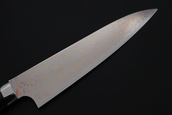Takeshi Saji Gyuto Takeshi Saji SUMMIT ― Limited Edition Custom Series SMT-1218 VG-10W磨 Multi-Colored Golden-Rainbow Damascus Gyuto 180mm (7 Inch)