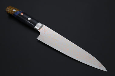 Takeshi Saji Gyuto Takeshi Saji SUMMIT ― Limited Edition Custom Series SMT-1218 VG-10W磨 Multi-Colored Golden-Rainbow Damascus Gyuto 180mm (7 Inch)
