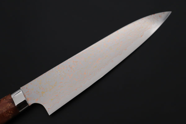 Takeshi Saji Gyuto Takeshi Saji SUMMIT ― Limited Edition Custom Series SMT-1219 VG-10W磨 Multi-Colored Golden-Rainbow Damascus Gyuto 180mm (7 Inch)