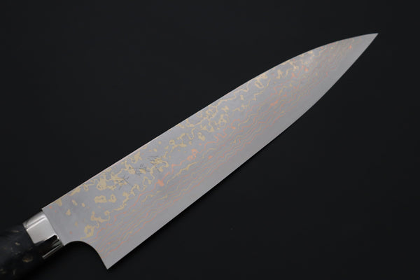 Takeshi Saji Gyuto Takeshi Saji SUMMIT ― Limited Edition Custom Series SMT-1223 VG-10W磨 Multi-Colored Golden-Rainbow Damascus Gyuto 210mm (8.2 Inch)
