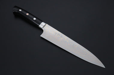 Takeshi Saji Gyuto Takeshi Saji SUMMIT ― Limited Edition Custom Series SMT-1224 VG-10W磨 Multi-Colored Golden-Rainbow Damascus Gyuto 210mm (8.2 Inch)