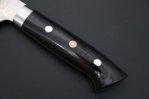 Takeshi Saji Gyuto Takeshi Saji SUMMIT ― Limited Edition Custom Series SMT-1224 VG-10W磨 Multi-Colored Golden-Rainbow Damascus Gyuto 210mm (8.2 Inch)