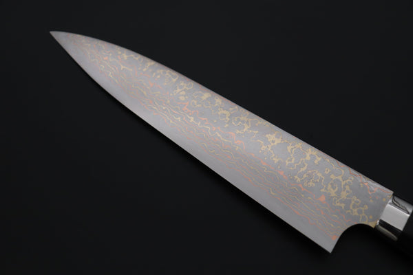 Takeshi Saji Gyuto Takeshi Saji SUMMIT ― Limited Edition Custom Series SMT-1224 VG-10W磨 Multi-Colored Golden-Rainbow Damascus Gyuto 210mm (8.2 Inch)