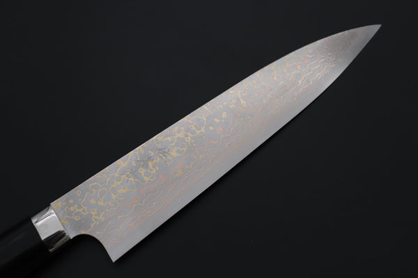 Takeshi Saji Gyuto Takeshi Saji SUMMIT ― Limited Edition Custom Series SMT-1224 VG-10W磨 Multi-Colored Golden-Rainbow Damascus Gyuto 210mm (8.2 Inch)