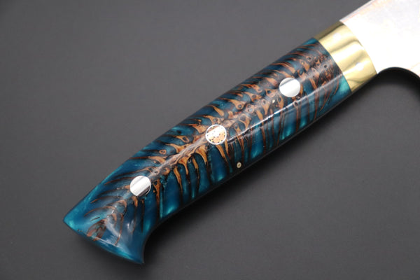 Takeshi Saji Gyuto Takeshi Saji SUMMIT ― Limited Edition Custom Series SMT-839 Blue Steel No.2 Rainbow Damascus Gyuto 210mm (8.2 inch)