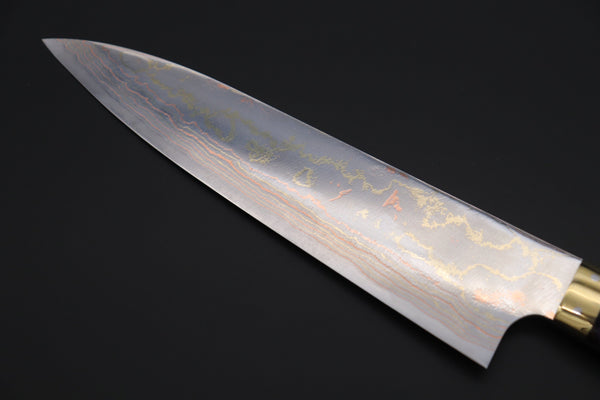 Takeshi Saji Gyuto Takeshi Saji SUMMIT ― Limited Edition Custom Series SMT-840 Blue Steel No.2 Rainbow Damascus Gyuto 210mm (8.2 inch)